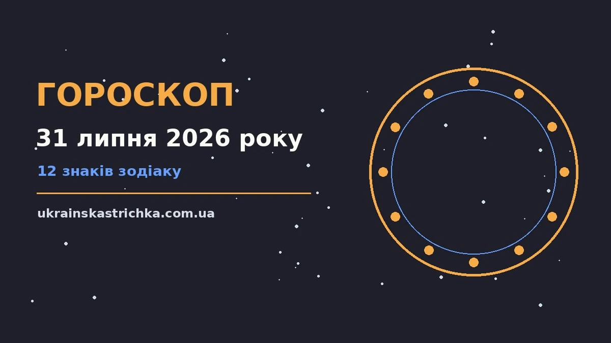 Гороскоп на 31 липня 2026 року: ключові моменти дня про події, зустрічі та вибір