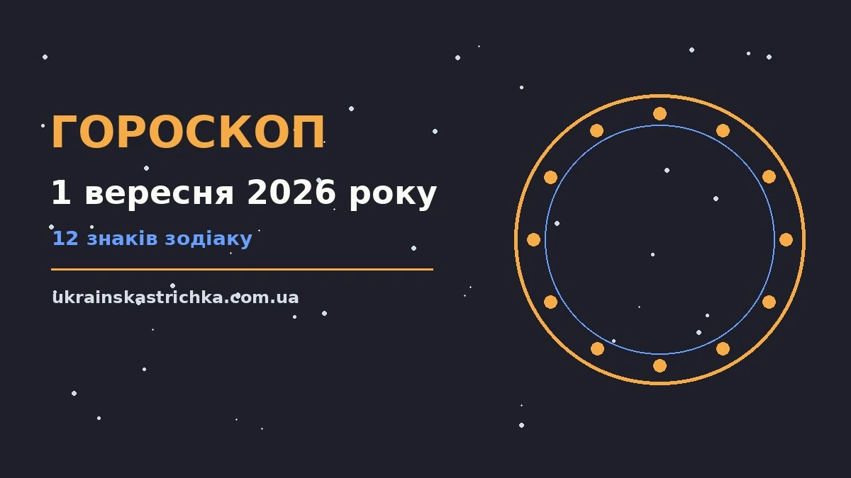 Астрологічний гороскоп на 1 вересня 2026 року: ключові моменти дня, події та зустрічі