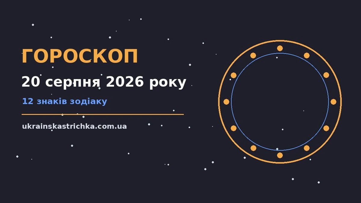 Гороскоп на 20 серпня 2026 року: ключові моменти дня про події, зустрічі та вибір