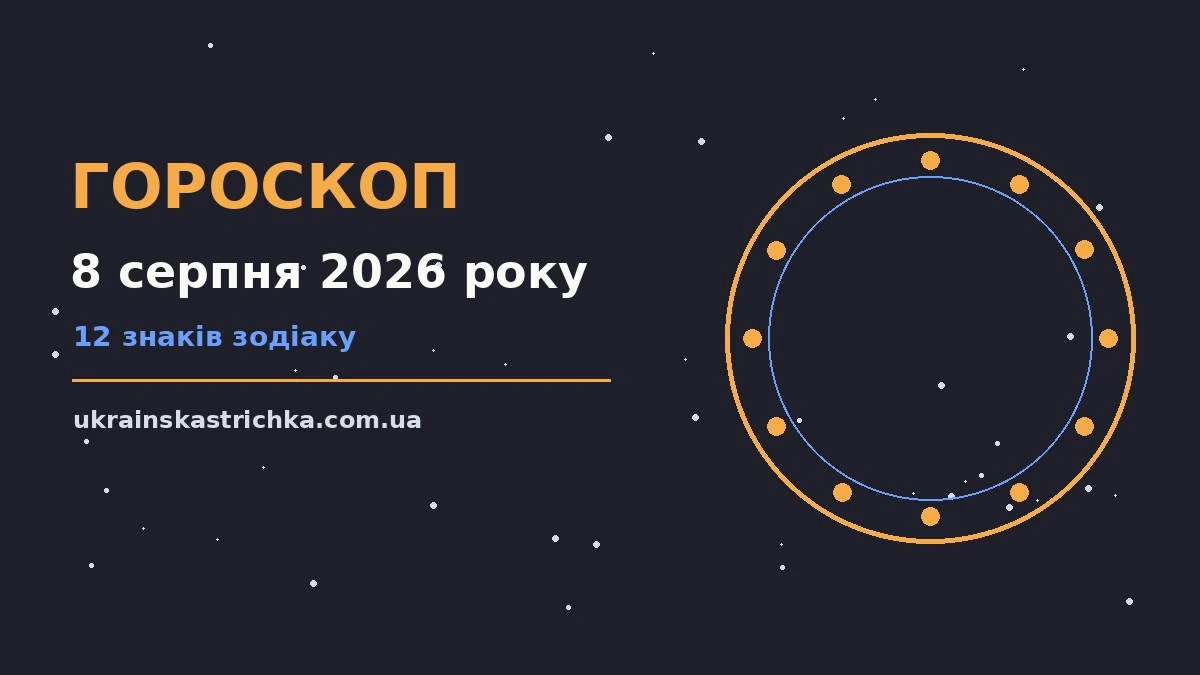 Гороскоп на 8 серпня 2026 року: ключові моменти дня про події, зустрічі та вибір