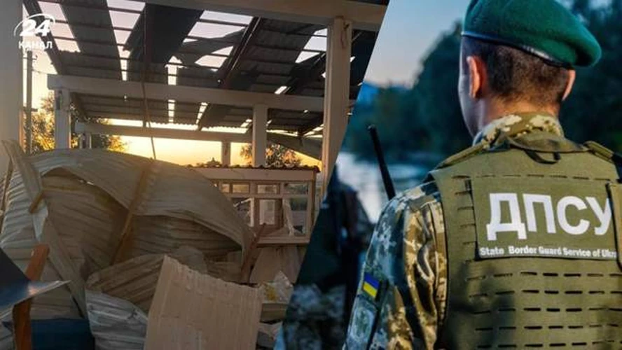 Наслідки російського удару по пункту пропуску «Табаки» — пошкоджені будівлі та конструкції, фото ДПСУ.