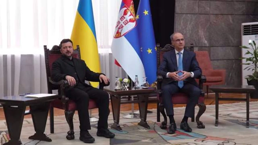 Володимир Зеленський під час розмови з прем'єр-міністром Сербії Джуро Мацутом про підтримку енергетики та відбудову