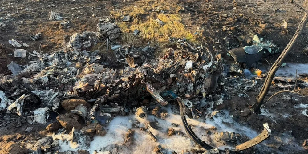 Уламки літака МіГ-29 на місці падіння у Березівському районі Одеської області (фото Державного бюро розслідувань)